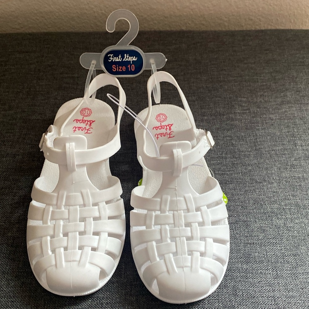 First Steps White Sandals Size 10